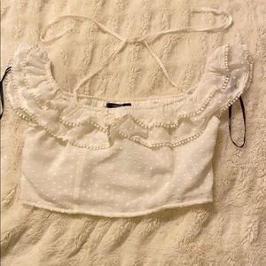 White crop top blouse